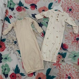 Premie Cream and White Baby Gowns